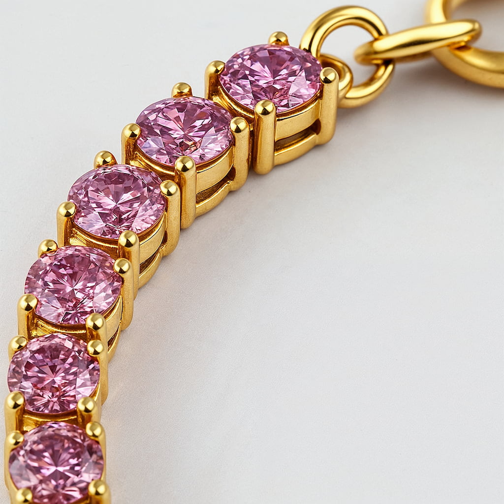"TAMPA" DAINTY PINK SAPPHIRE TENNIS BRACELET