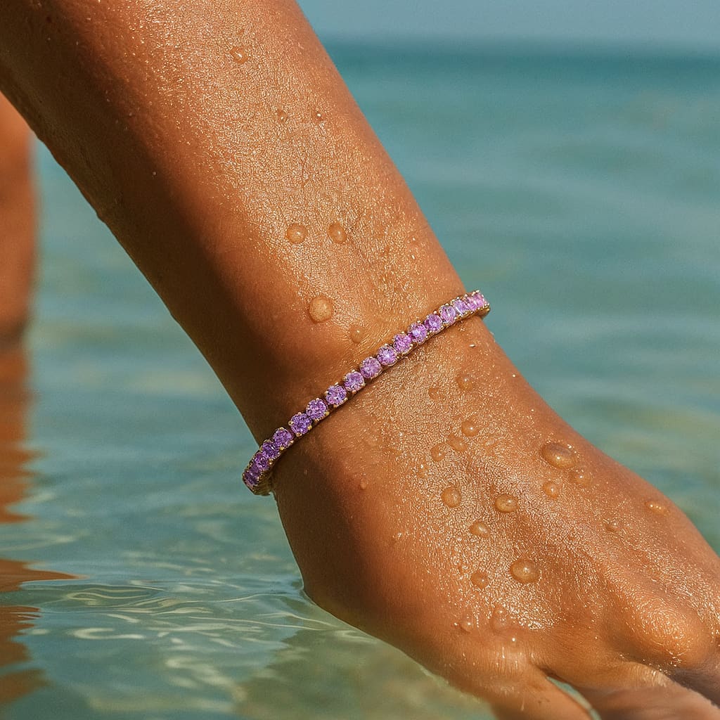 "TAMPA" DAINTY PINK SAPPHIRE TENNIS BRACELET