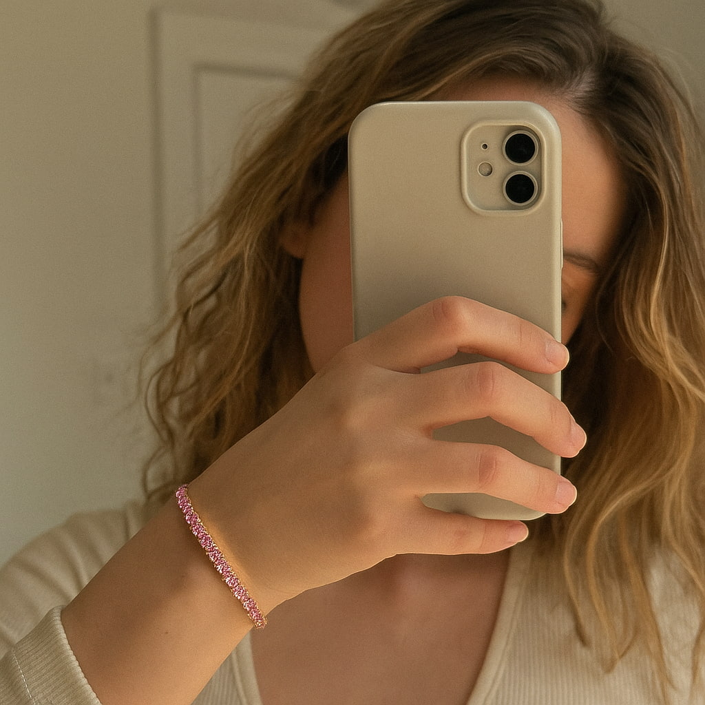 "TAMPA" DAINTY PINK SAPPHIRE TENNIS BRACELET