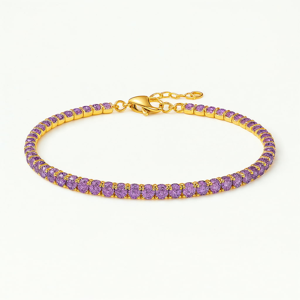"TAMPA" DAINTY VIOLET TENNIS BRACELET