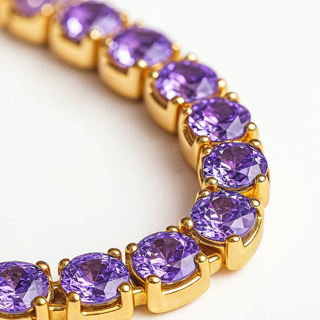 "TAMPA" DAINTY VIOLET TENNIS BRACELET