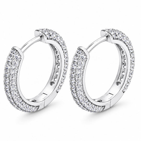 "Vienna" Moissanite 1ct Pavé Huggie Earrings