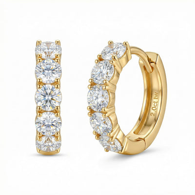 “Zurich” Moissanite 1ct Pavé Huggie Earrings