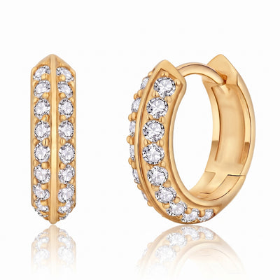 “Basel” Moissanite 1ct Pavé Huggie Earrings