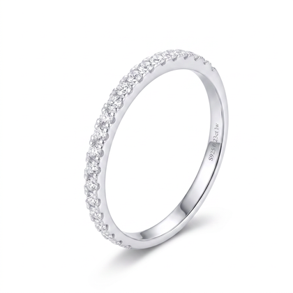 “Basel” Moissanite 0.23ct tw Pavé Band Ring