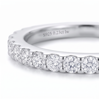 “Basel” Moissanite 0.23ct tw Pavé Band Ring