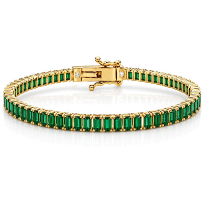“Boston” Emerald Baguette-Cut Tennis Bracelet