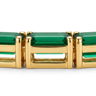 “Boston” Emerald Baguette-Cut Tennis Bracelet