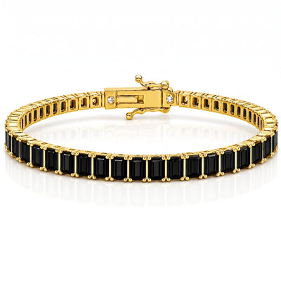 “Boston” Onyx Baguette-Cut Tennis Bracelet