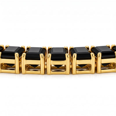 “Boston” Onyx Baguette-Cut Tennis Bracelet