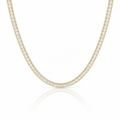 “Boston” Classic Baguette-Cut Tennis Necklace