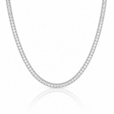 “Boston” Classic Baguette-Cut Tennis Necklace