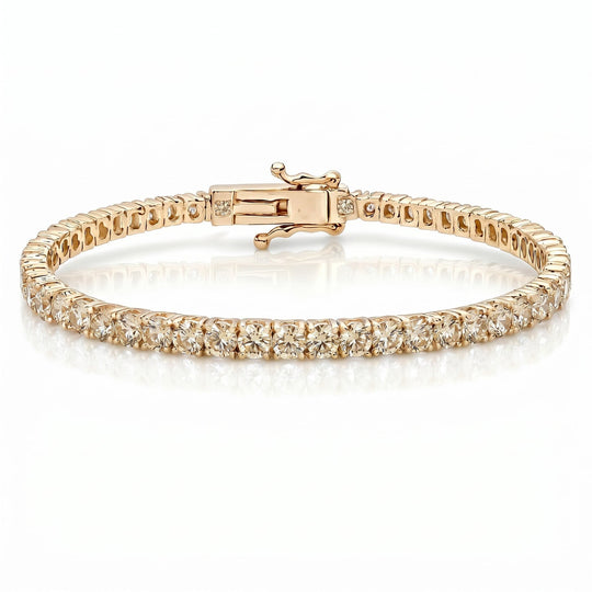 "Miami" Champagne Tennis Bracelet 2.0 gold flatlay