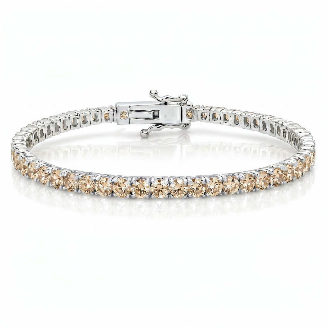 "Miami" Champagne Tennis Bracelet 2.0 silver flatlay