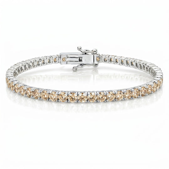 "Miami" Champagne Tennis Bracelet 2.0 silver flatlay
