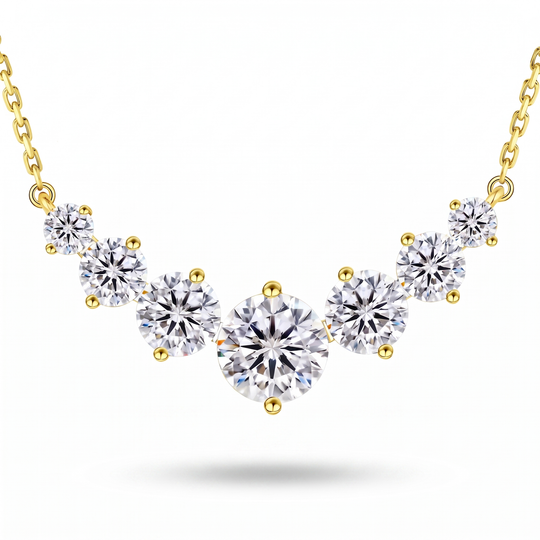 “Copenhagen” Moissanite 2.8ct Graduated Solitaire Necklace
