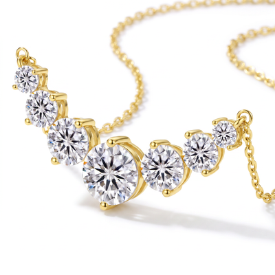 “Copenhagen” Moissanite 2.8ct Graduated Solitaire Necklace