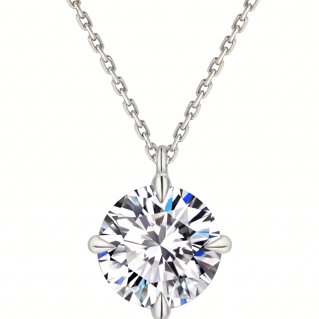 “Davos” Moissanite 1ct 4-Prong Solitaire Necklace