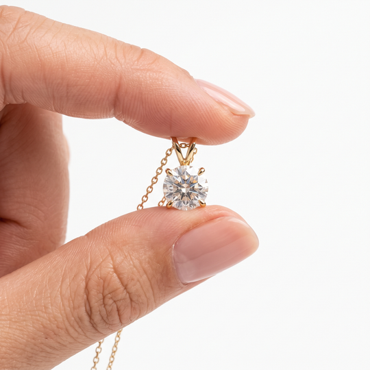 “Davos” Moissanite 1ct 4-Prong Solitaire Necklace