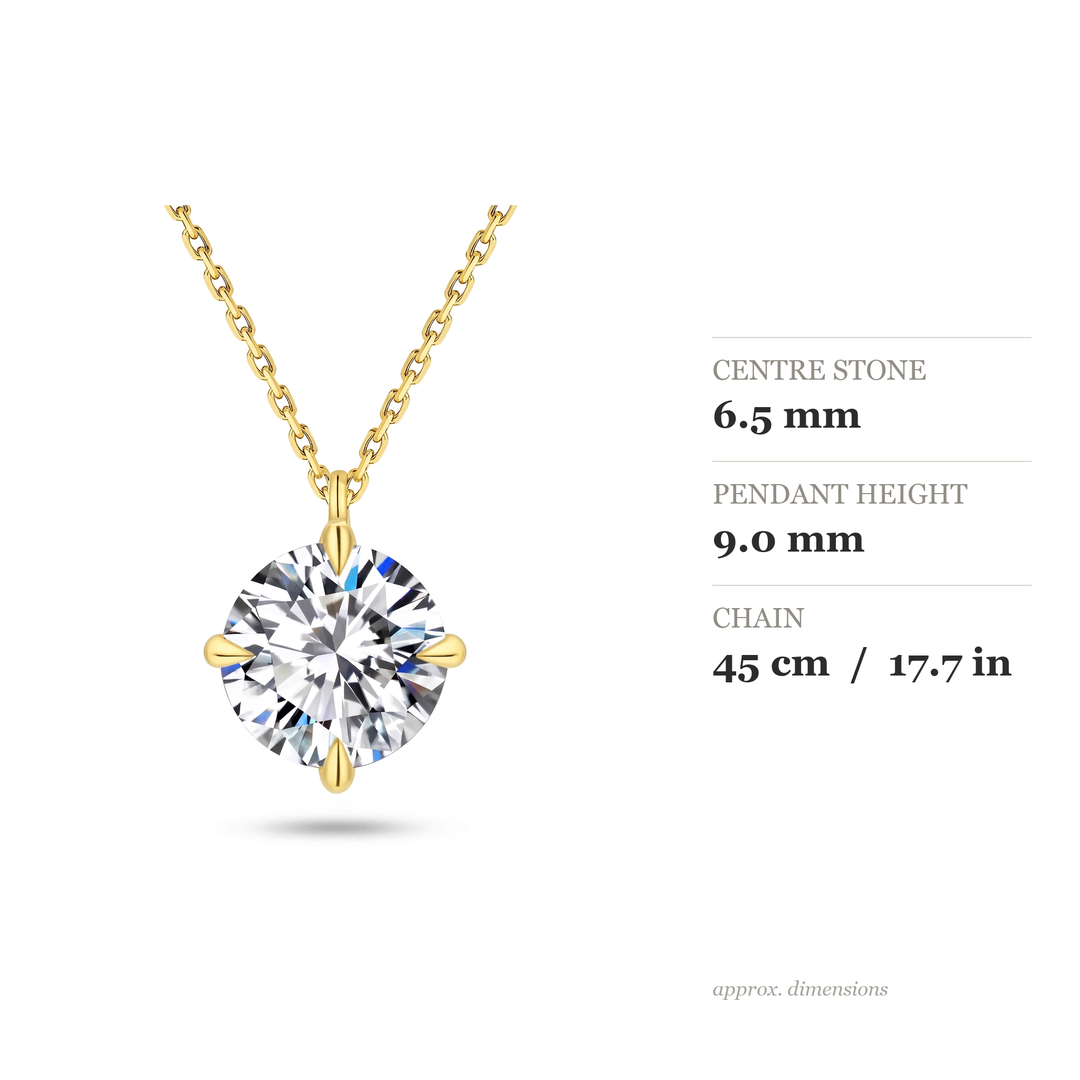 “Davos” Moissanite 1ct 4-Prong Solitaire Necklace