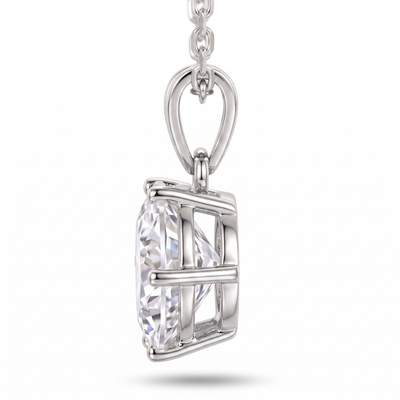 “Gstaad” Moissanite 2ct 6-Prong Solitaire Necklace