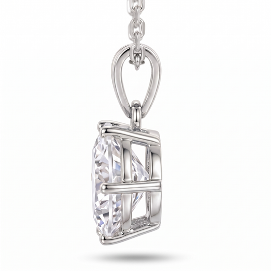 “Gstaad” Moissanite 2ct 6-Prong Solitaire Necklace
