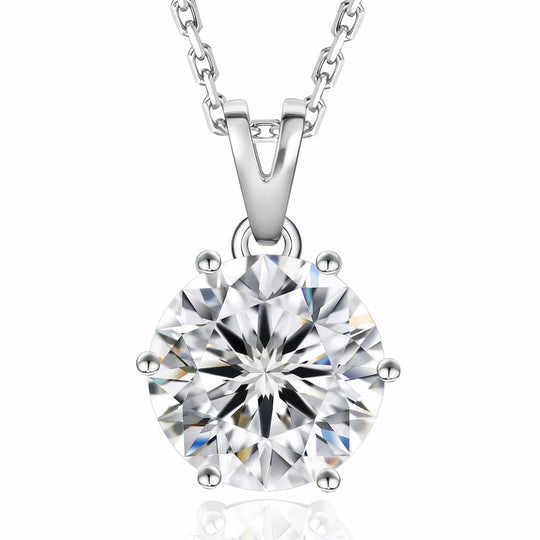 “Gstaad” Moissanite 2ct 6-Prong Solitaire Necklace