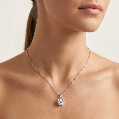 “Gstaad” Moissanite 2ct 6-Prong Solitaire Necklace