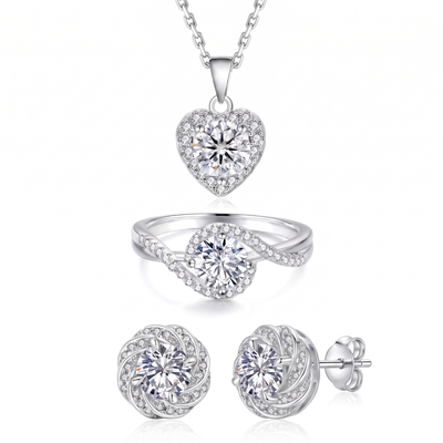 "Helsinki" Heart Bridal Set