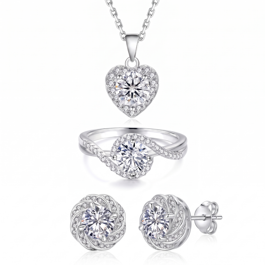 "Helsinki" Heart Bridal Set