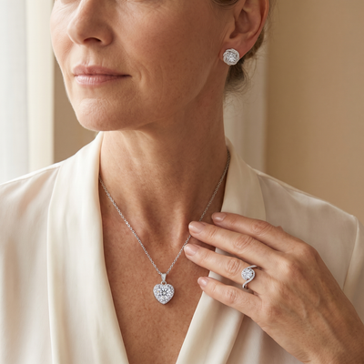 "Helsinki" Heart Bridal Set