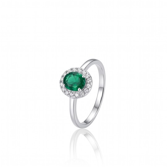 Verona Emerald Halo Ring