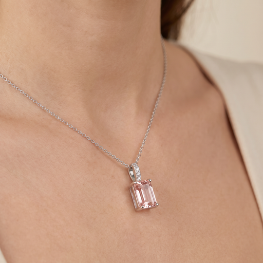 Cannes Morganite Pendant worn