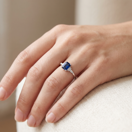 Monaco Sapphire Statement Ring worn