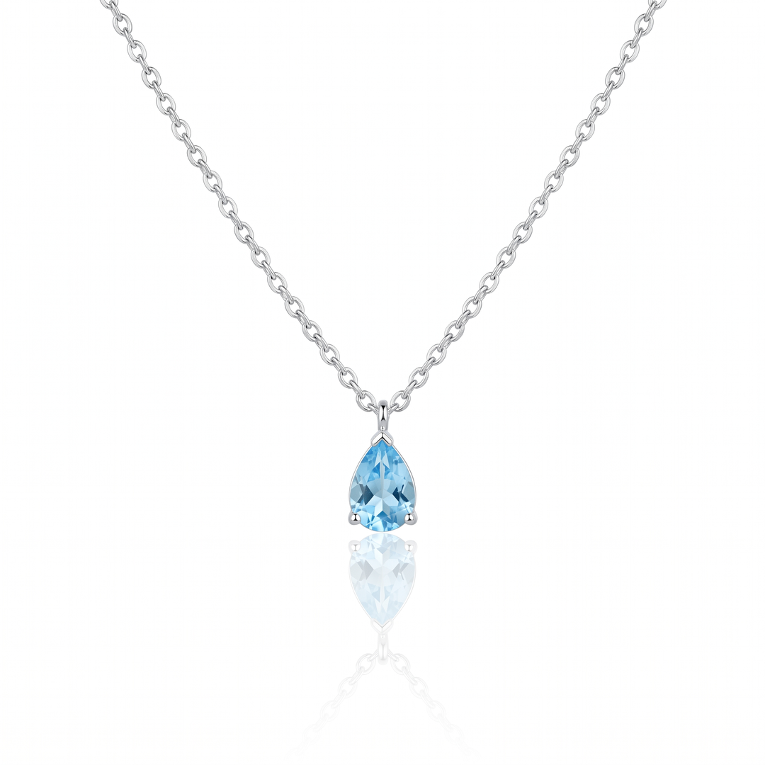 Bermuda Blue Topaz Teardrop Pendant
