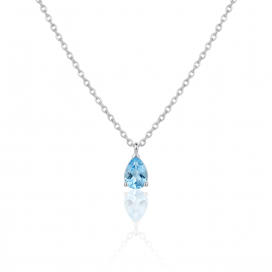 Bermuda Blue Topaz Teardrop Pendant