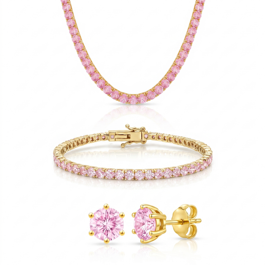 "Miami" Pink Sapphire Tennis Set