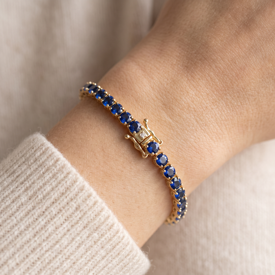 Miami Sapphire Tennis Set — bracelet worn on the wrist