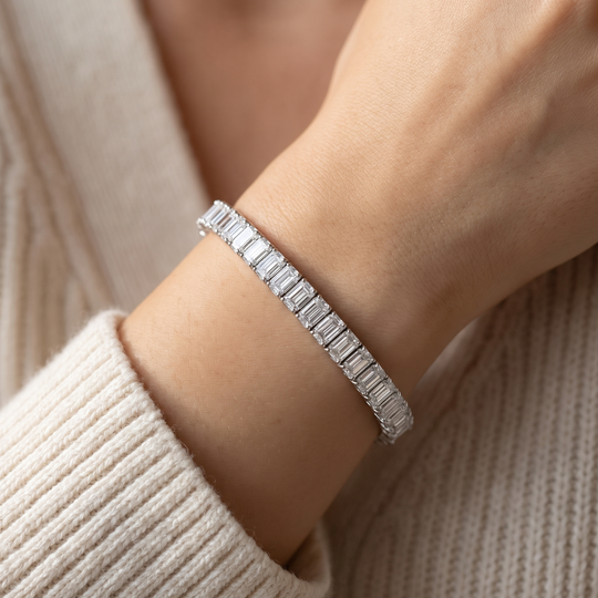 Boston Classic Baguette Set in Silver — bracelet worn on the wrist