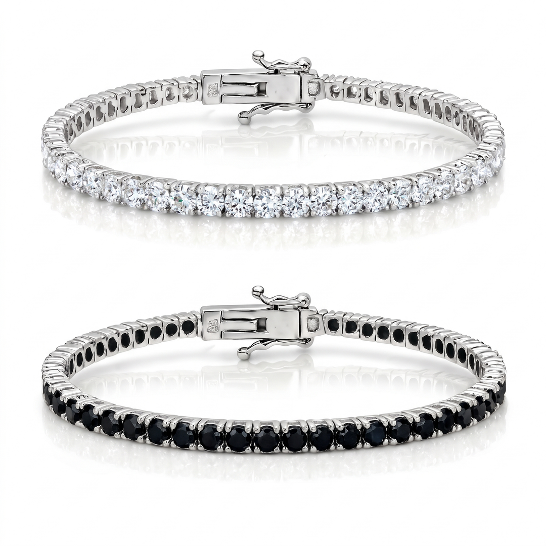 Miami Classic & Onyx Stack Set in Silver — the full set