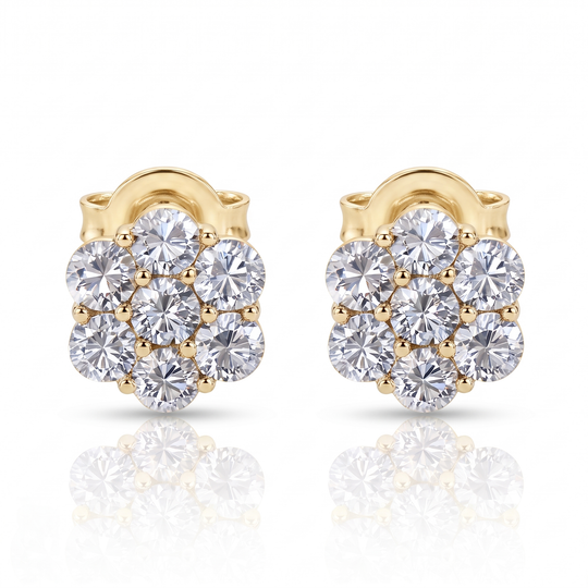 "Marseille" Flower Cluster Studs — Gold