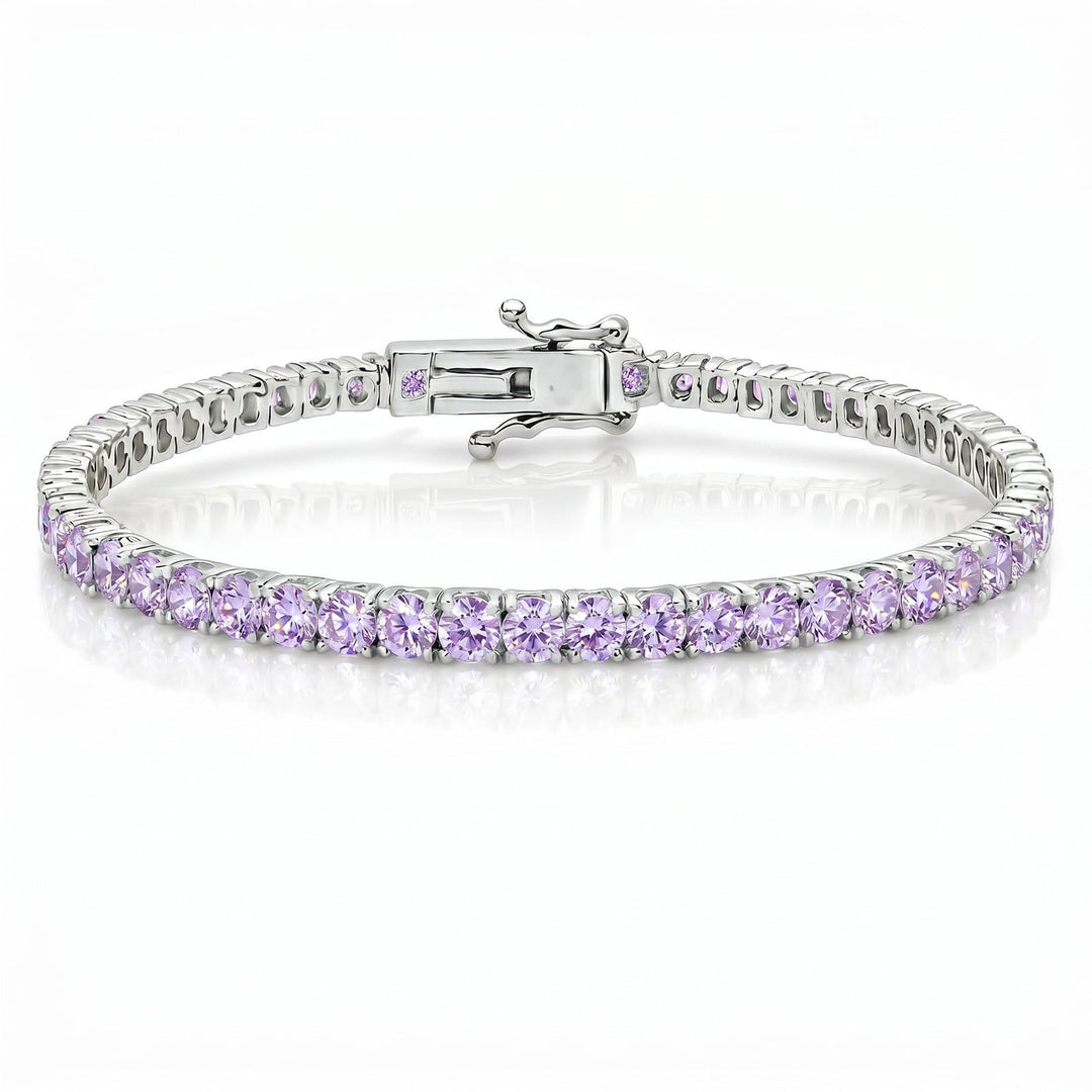 "Miami" Lavender Tennis Bracelet 2.0 silver flatlay