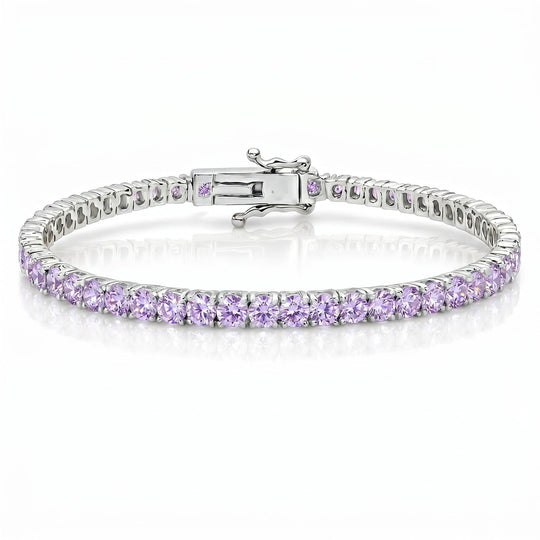 "Miami" Lavender Tennis Bracelet 2.0 silver flatlay