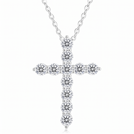"Naples" Pave Cross Pendant Necklace