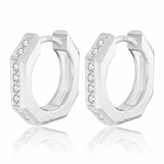 "Genoa" Octagon Pave Huggies
