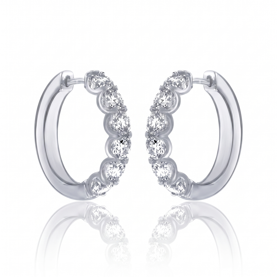 "Tallinn" Slim Pavé Hoops
