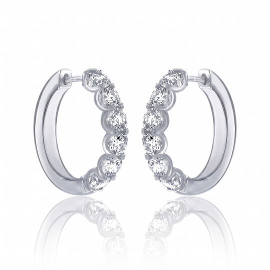 "Tallinn" Slim Pavé Hoops