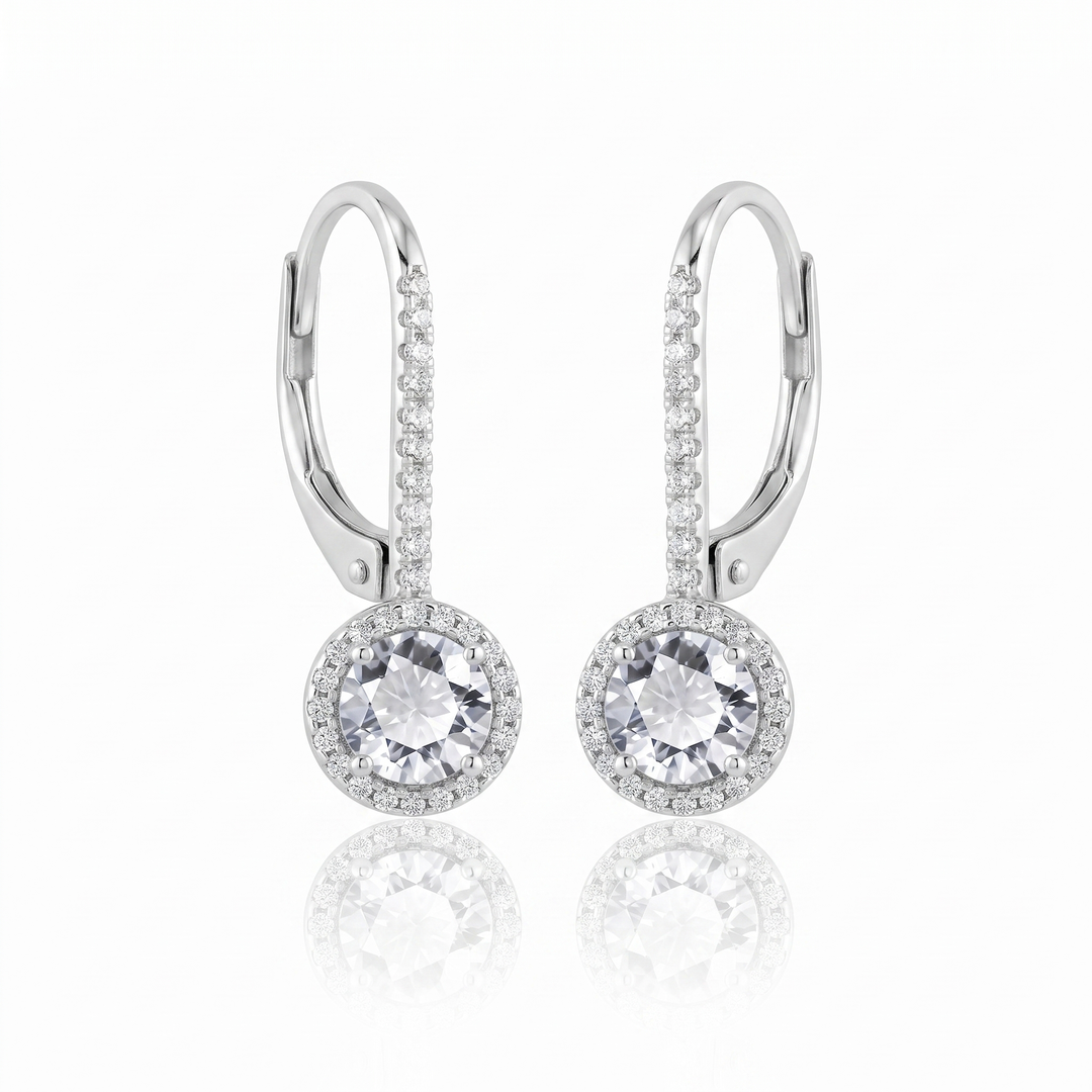 "Bergen" Petite Halo Leverback Earrings