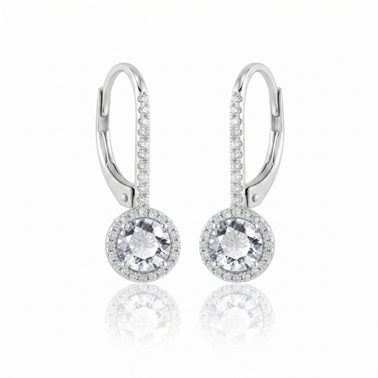 "Bergen" Petite Halo Leverback Earrings