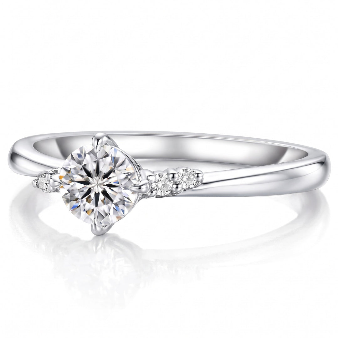 Locarno Five-Stone Moissanite Ring — Silver flatlay